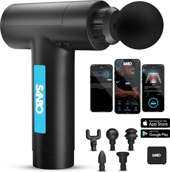 Sanbo Massage Gun Professioneel Prime - Met 5 Opzetstukken - Incl. Koffer - Massage Pistool - Massage Apparaat - Zwart