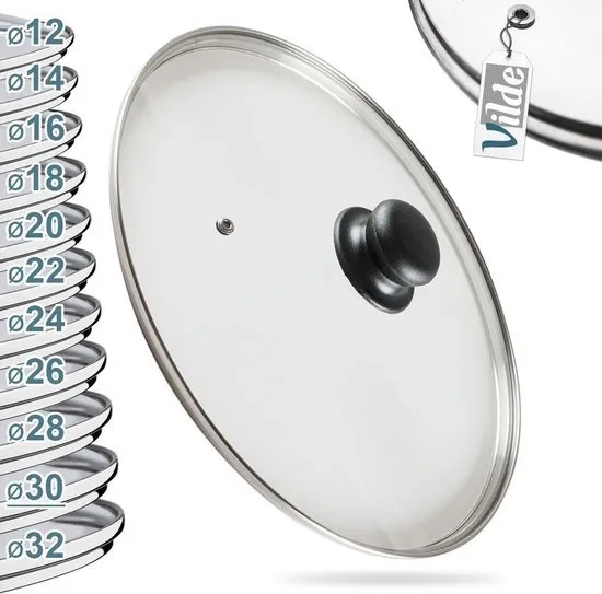 Deksel Glas Hittebestendig 30 cm - Pannendeksel - Pandeksel - Potdeksel