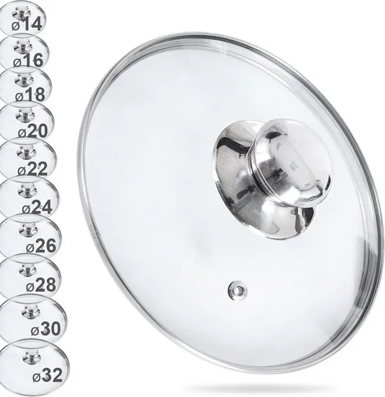 Deksel Glas 16 cm - Pannendeksel - Pandeksel - Potdeksel