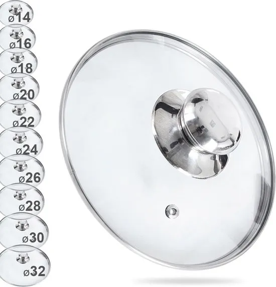 Deksel Glas 14 cm - Pannendeksel - Pandeksel - Potdeksel
