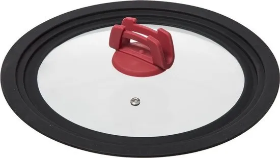Universele glazen pannendeksel - voor pannen van 30 cm - met siliconen rand - plat