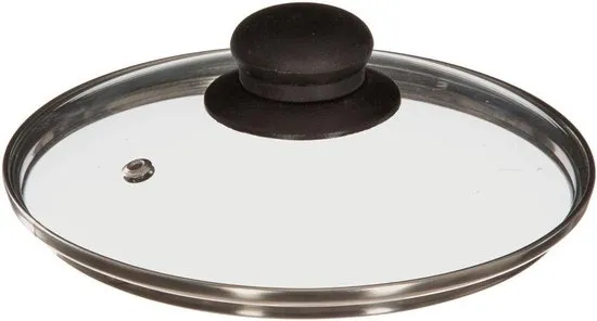 5Five Universele pannendeksel voor pannen van 17,5 cm - glas - stoomgaatje - D17,5x H6 cm