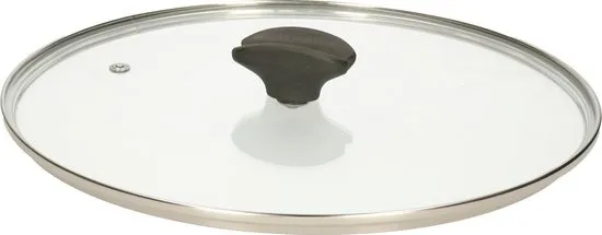 5Five universele pannendeksel voor pannen van 28 cm - glas - stoomgaatje - D29 x H6 cm