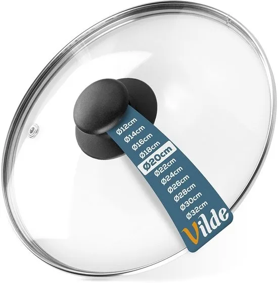Deksel Glas Hittebestendig 20 cm - Pannendeksel - Pandeksel - Potdeksel