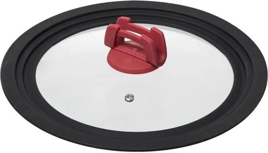 5Five Pannendeksel - universeel - glas - met siliconen rand - voor pannen 22/24/26 cm - kookpannen deksel