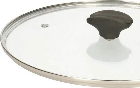 5Five universele pannendeksel voor pannen van 20 cm - glas - stoomgaatje - D21 x H6 cm