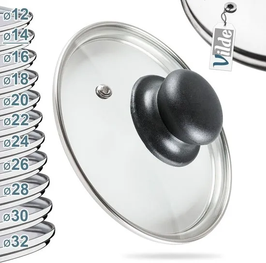 Deksel Glas Hittebestendig 14 cm - Pannendeksel - Pandeksel - Potdeksel