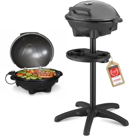 TZS First Austria Elektrische BBQ - met Grillplaat - 2400 W - Grilloppervlak 44 x 33.5cm - Zwart