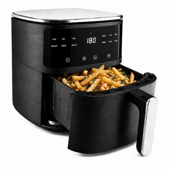 Vivid Green Airfryer 5L - Tot 4 Personen - PFAS-vrij - 12 Programma's - Digitaal Display