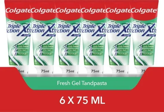 Colgate Triple Action Xtra Fresh tandpasta - 6 x 75ml - Voordeelverpakking