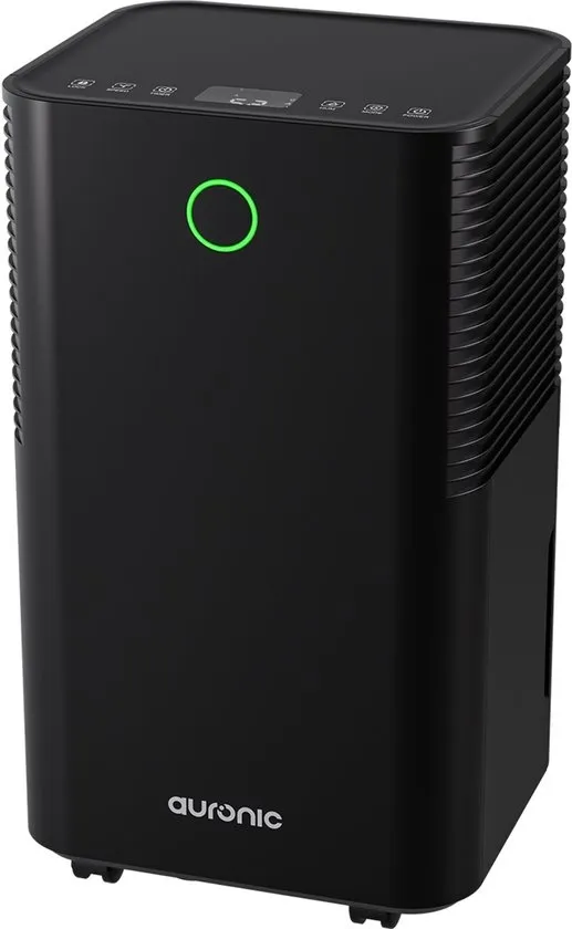 Auronic Luchtontvochtiger - Compact Series - 12L per dag - 2L Waterreservoir - Was-droog functie - Slaapkamer, Badkamer en Woonkamer - Vochtopnemer voor in Huis - Dehumidifier - Zwart
