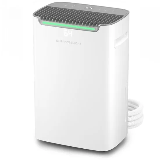 Erikssøn Luchtontvochtiger Dry Pro Plus - Ontvochtigt Tot 20 Liter Per Dag - Was-droog Functie - Geschikt Voor Huis, Slaapkamer , Badkamer , Woonkamer En Kelder - Dehumidifier - Vochtvreters Voor In Huis - Wit