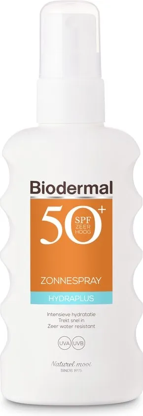 Biodermal Zonnespray SPF 50+, 175 ml - Zonnebrand Hydraplus met UVA/UVB, Intensieve hydratatie, Trekt snel in, Zeer water resistant