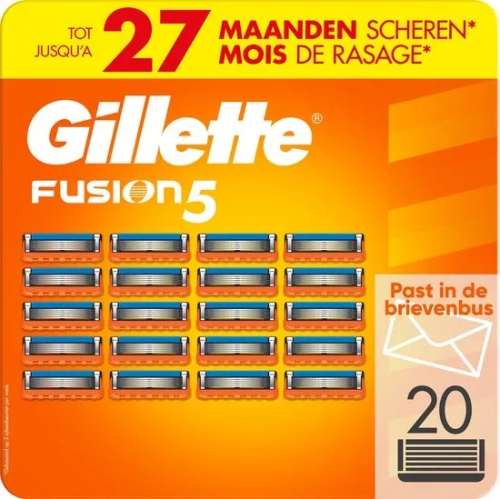 Gillette Fusion5 Scheermesjes voor Mannen - 20 stuks - Brievenbusverpakking (karton)