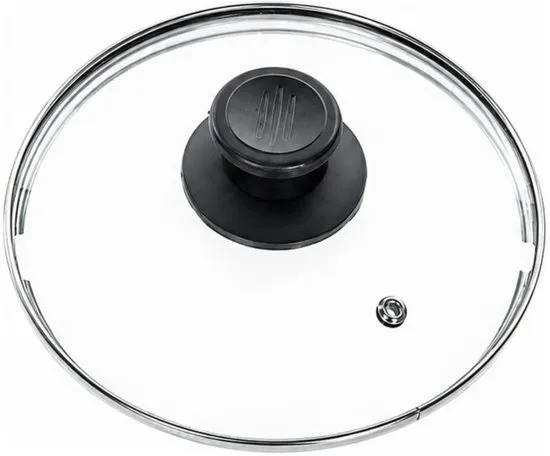Alessandro Universele glazen pannendeksel - Dia 18 cm - glas - met stoomgaatje - transparant