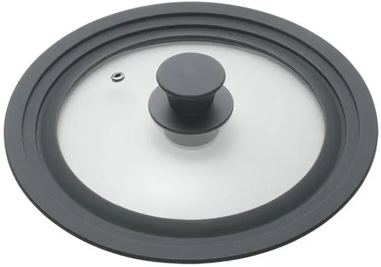 Metaltex - Universele pannendeksel - 20 t/m 24 cm - Glas/siliconen - Inclusief stoomventiel