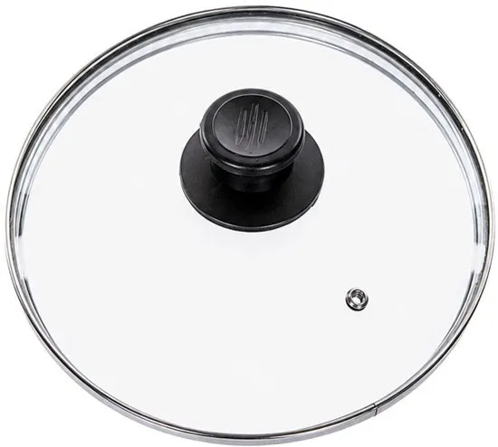 Alessandro Universele glazen pannendeksel - Dia 30 cm - glas - met stoomgaatje - transparant