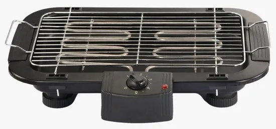 Hausberg HB-530NG Elektrische BBQ - Tafel BBQ met Uitneembare Grillplaat en Regelbare Thermostaat - 2000W - 48 x 35,5 cm - Zwart