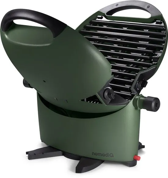 nomadiQ BBQ 3.0 - De ultieme lichtgewicht draagbare gas BBQ / Grill - Barbecue voor op de camping & vakantie Forest Green