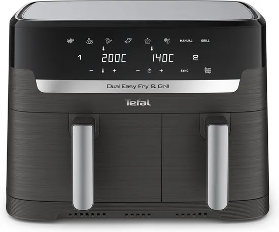 Tefal Easy Fry Dual XXL & Grill EY905B - Dubbele Airfryer - 8.3L - Grillfunctie - 8 Programma's
