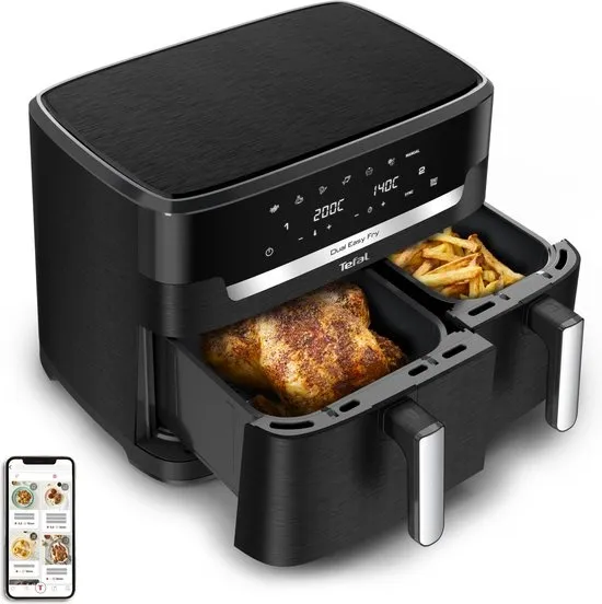 Tefal Easy Fry Dual XXL EY9428 - Dubbele Airfryer XXL - 11L - Lades 6.5L & 4.5L - 7 Programma's - Voor 8-10 Personen