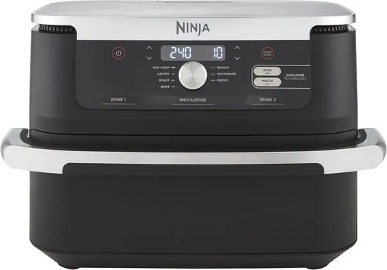 Ninja Foodi FlexDrawer Airfryer, DualZone met verwijderbaar tussenschot, grote lade van 10,4 l, vaatwasserbestendige onderdelen met antiaanbaklaag - Zwart - AF500EU
