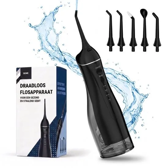 BOME Waterflosser C101 - 7 Opzetstukken - Draadloze Monddouche - Voorkom Tandsteen - Flosapparaat - Draadloos