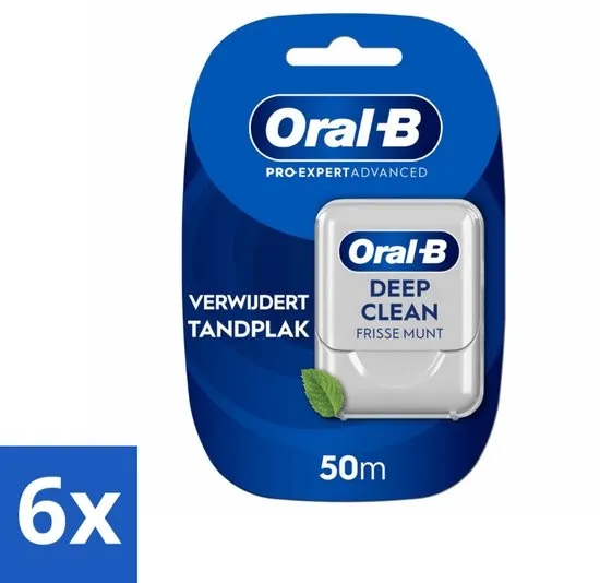 6 x Oral-B - Pro-Expert Advanced – Flosdraad – 50 m – Tandzijde - Flosdraad - Tandplak Verwijderen - Mondgevoel - Tandenborstel - Tandvlees