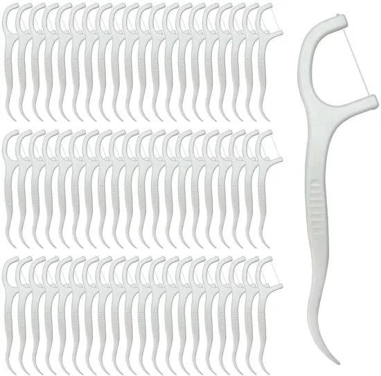 Vitdipy - Flosdraad - 300 stuks - Tandenstoker - Floss sticks - Tanden flossen - Tandenreiniging - Reinigen - Wit