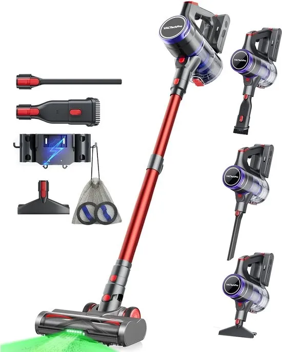 VACTechPro elektrische stofzuiger Steelstofzuiger draadloos 48000Pa-550W-70Min