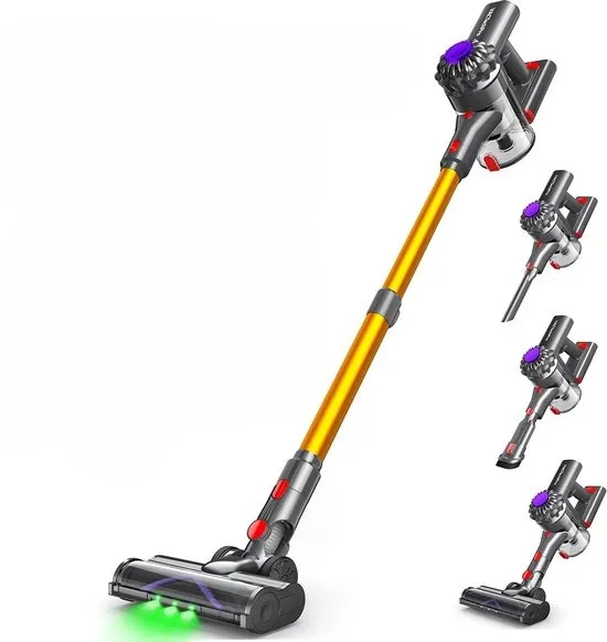 VACTechPro Steelstofzuiger Draadloos - 35000Pa - 35 Minuten - 6 in 1 - Afneembare Batterij