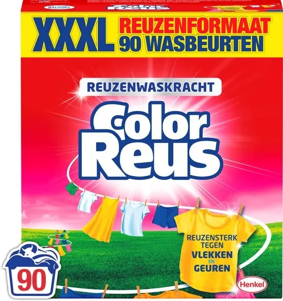 Color Reus Waspoeder Wasmiddel - Gekleurde Was - 90 Wasbeurten - Grootverpakking