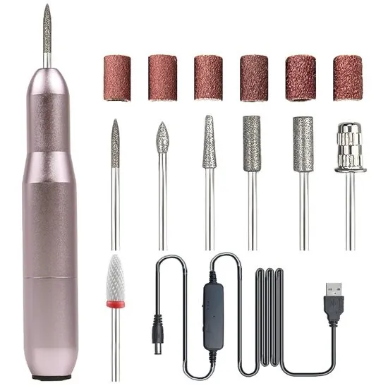 Elektrische Nagelvijl - Nagelboor - Stille - 20.000 tpm - Draagbare manicureset - Geschikt voor acryl- en gelnagels - Paars