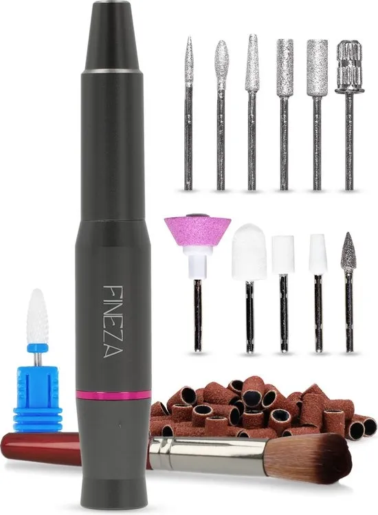 Fineza Elektrische Nagelfrees Set met Bitjes – Manicure & Pedicureapparaat – Nagelvijl - Antraciet