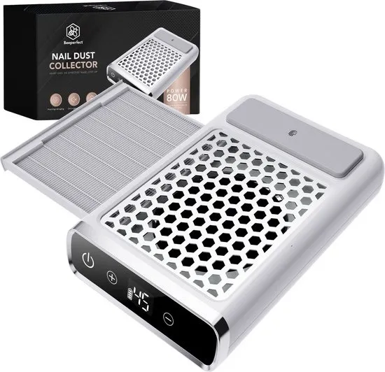 Beeperfect® Nail Dust Collector - Stofafzuiger Manicure - Nagelstofafzuiger - Herbruikbaar Filter + Extra Filter - Stil in Gebruik - Draadloos en Oplaadbaar