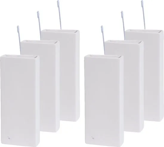 Waterverdamper radiator - Pakket van 6x stuks - wit - 20 cm - dolomiet/aardewerk - luchtbevochtiger - radiator bak
