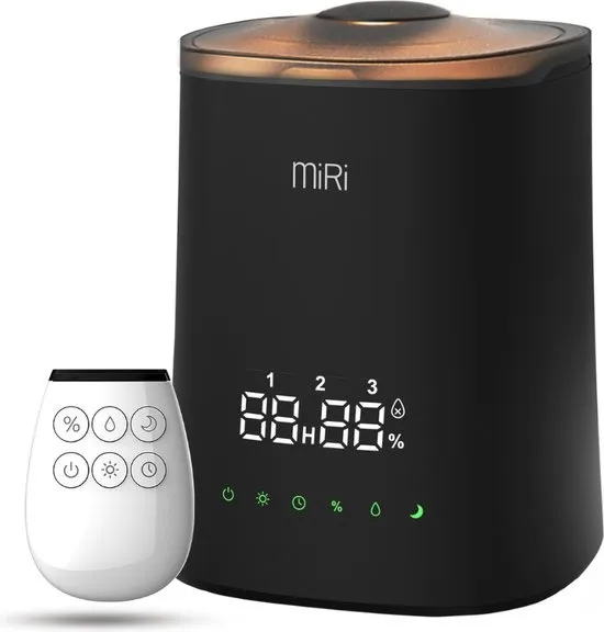 MiRi Nimbus – Luchtbevochtiger – Humidifier – 4.5L – Luchtvochtigheidmeter – Ionisator – 50m²