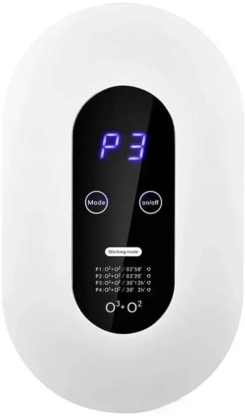 Luchtreiniger - Negatieve ionen luchtreiniger - Ozongenerator - Luchtreiniger met ionisator - Deodorizer - Luchtzuiveraar voor huisdieren - Ontgeurder voor wc en keuken - Formaldehyde verwijderaar - Ozon luchtverfrisser - Compacte luchtreiniger