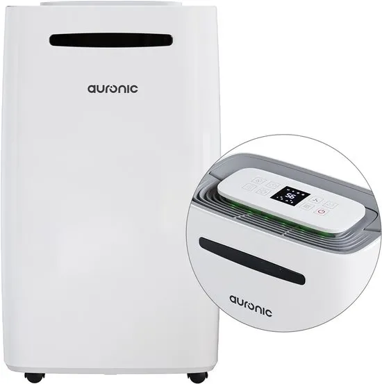 Auronic Luchtontvochtiger - Compact Plus Series - Ontvochtigt 20L per dag in Huis - 5.5L Waterreservoir - Slaapkamer, Badkamer, Woonkamer en Kantoor - Dehumidifier - Wit