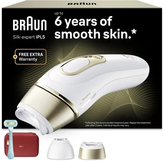 Braun IPL Silk·expert Pro 5 - IPL ontharingsapparaat - PL5221 - Ontharing Voor Thuis - 2 Opzetstukken