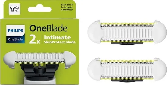 Philips OneBlade Intimate SkinProtect Blade - Vervangmesjes – Unisex – Wit – 2 stuks - QP229/50