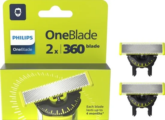 Philips OneBlade 360 Blade - Vervangmesjes - Scheermesjes - 2 stuks - QP420/50