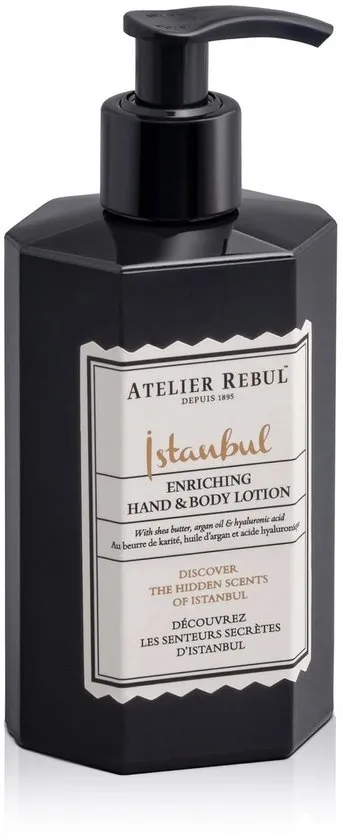 Atelier Rebul Istanbul - Hand & Body Lotion (400ml) - Natuurlijk - Houtige & Kruidige Geur - Hydraterend - Voor Alle Huidtypes