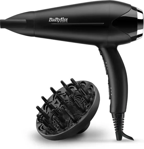 BaByliss Turbo Smooth 2200 Fohn - Ionische Anti-Pluis - Föhn met diffuser (150mm) - 2200 Watt - Haardroger - Coolshot