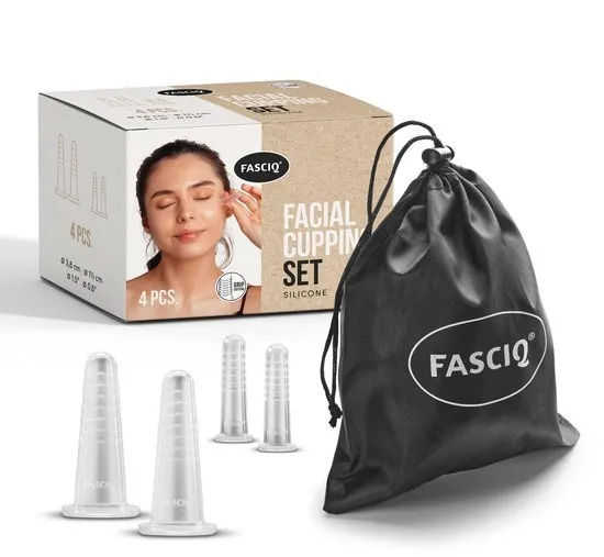 FASCIQ® - Facial cupping set - 4 stuks - siliconen massage cups - Cupping set massage gezicht - Bindweefselmassage - Cupping cups - 4 stuks - huidverbetering