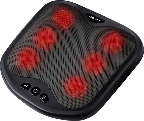 Auronic Voetmassage Apparaat - 18 Shiatsu Massagekoppen - Warmtefunctie - 3 Standen - Massage voor Voeten - Wasbaar - Zwart