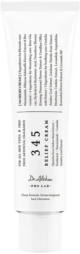 Dr. Althea 345 Relief Cream - Regenererende gel-crème voor acne en gevoelige huid - 50ml