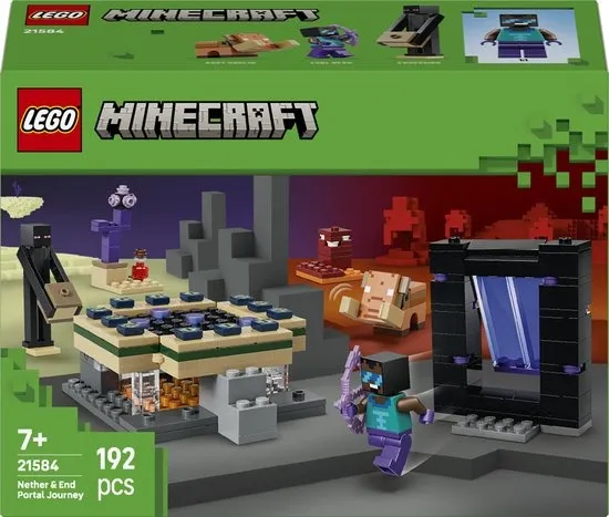 LEGO Minecraft - Reis naar de Nether en het End-Portaal Videogame Speelgoed voor Kinderen - 21584