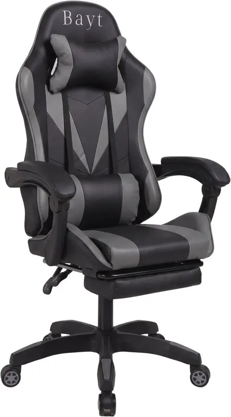 Bayt Gamestoel - Gaming Chair - Gamingstoel - Ergonomische Bureaustoel - Verstelbaar - Zwart en Grijs