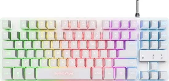 Trust GXT 833W Thado - Gaming Toetsenbord - TKL - RGB - Bedraad - QWERTY US - Wit